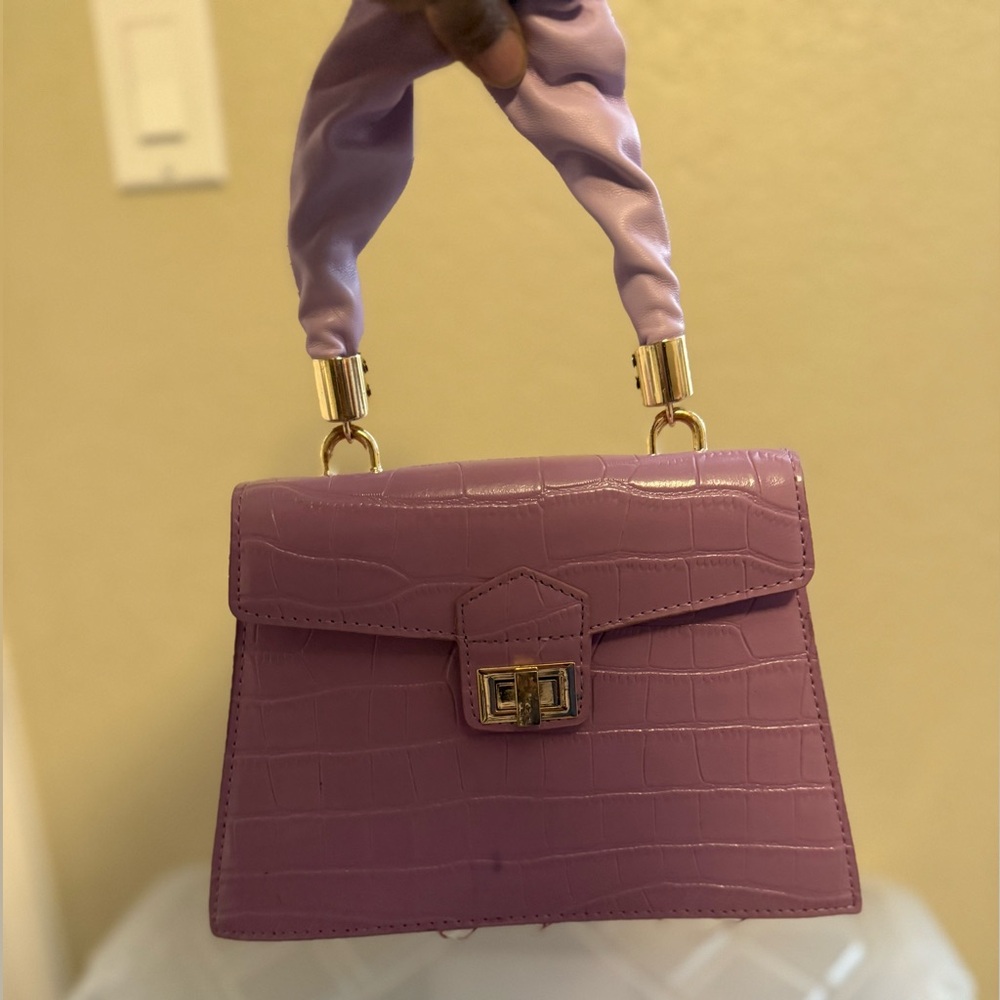 SHEIN Purple Mini Bag with Gold Accents